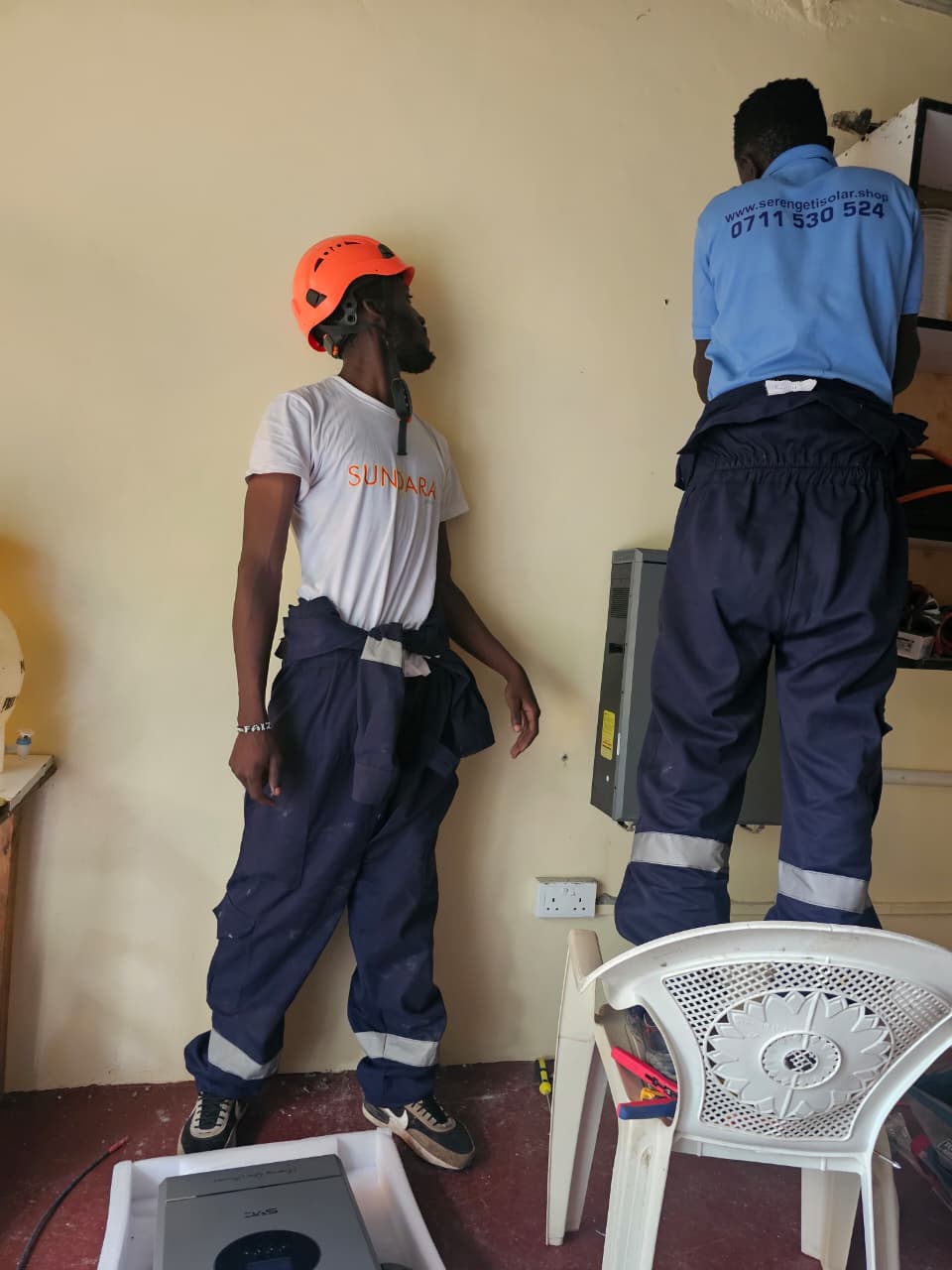 Sundara Africa engineers working on an installation site